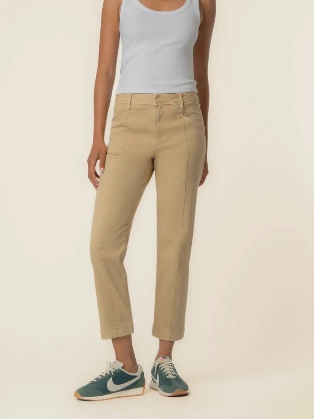 NWT Kut From The Cloth High Rise Camry Crop Pants Cashew Sz 8